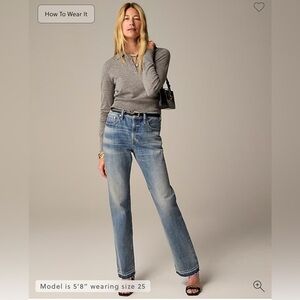 J Crew Mid-rise Straight  Jeans